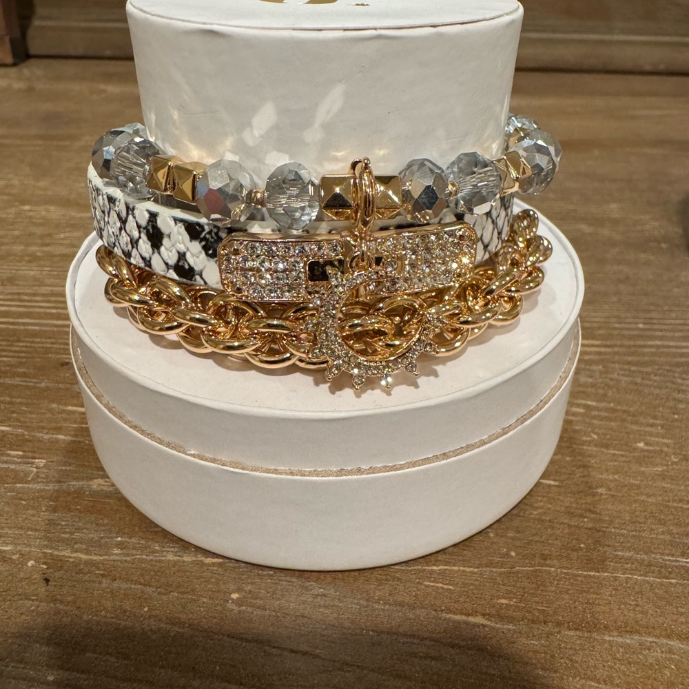 Intricate Gold and Silver Chain Link Bracelets